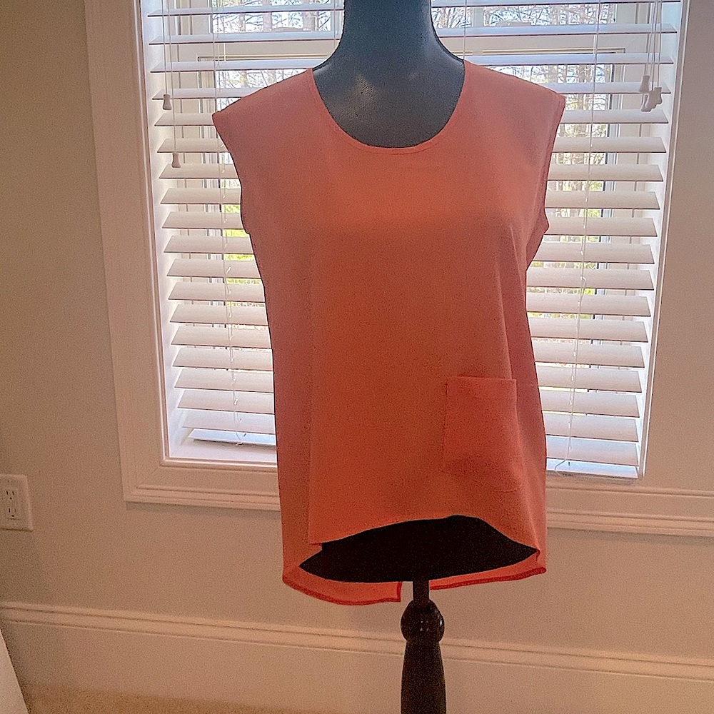 Bar III sleeveless high low blouse